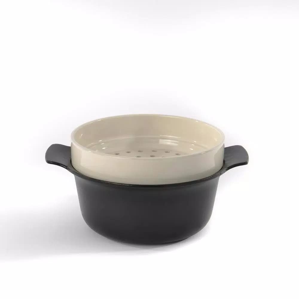 BergHOFF Ron Stoneware 9.75 in. Steam Tower Insert, White