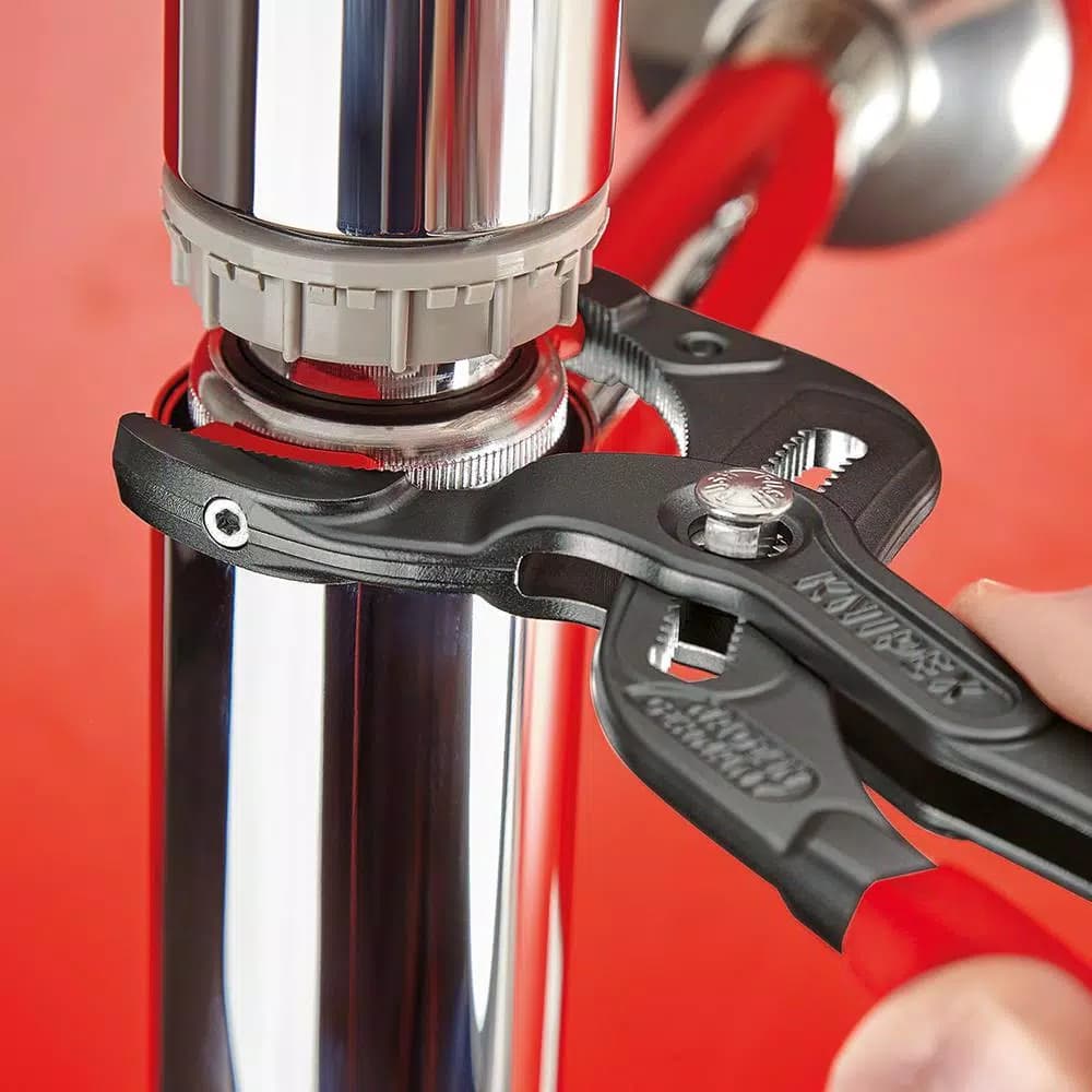 KNIPEX Adjustable Connector Pliers with Plastic Jaw Inserts, 25 Positions, 3 in. Capacity