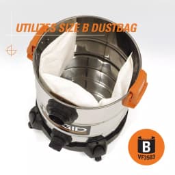 RIDGID 10 Gal. 6.0 Peak HP Stainless Steel Wet/Dry Shop Vacuum with Locking Accessories thumbnail 5