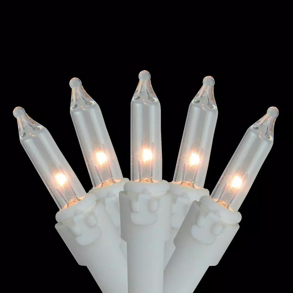 Northlight 300 Clear Mini Incandescent Icicle Christmas Lights with White Wire, 13.5 ft.