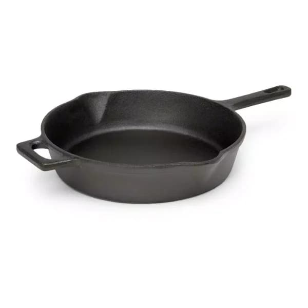 Ecolution Farmhouse 9.5 in. Cast Iron Frying Pan, Pre-Seasoned Black