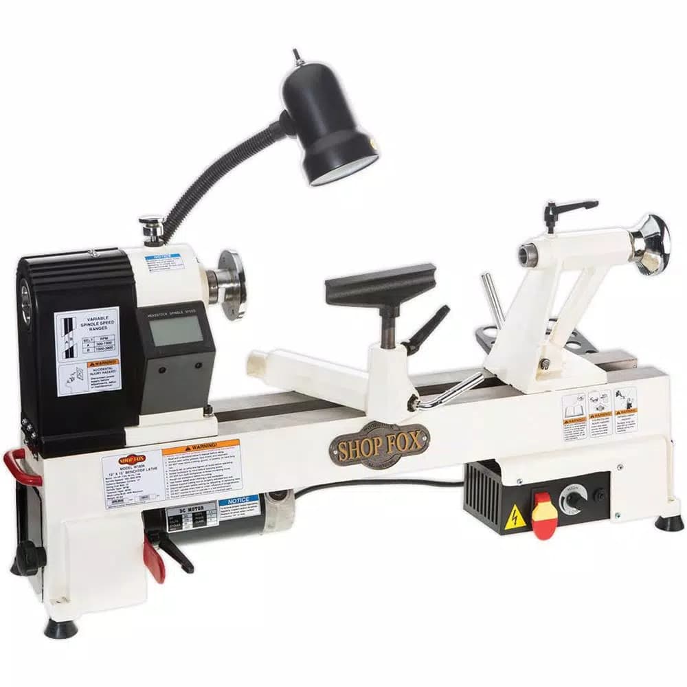 Shop Fox W1836 3/4 HP Benchtop Wood Lathe, 12 in. x 15 in., 110-Volt