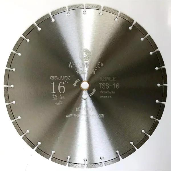 Whirlwind USA 16 in. 28-Teeth Segmented Diamond Saw Blade for Concrete, Stone, and Masonry