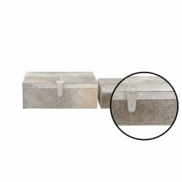 LITTON LANE Natural Reflections Gray Leather Hide Decorative Box Set of 2 thumbnail 4