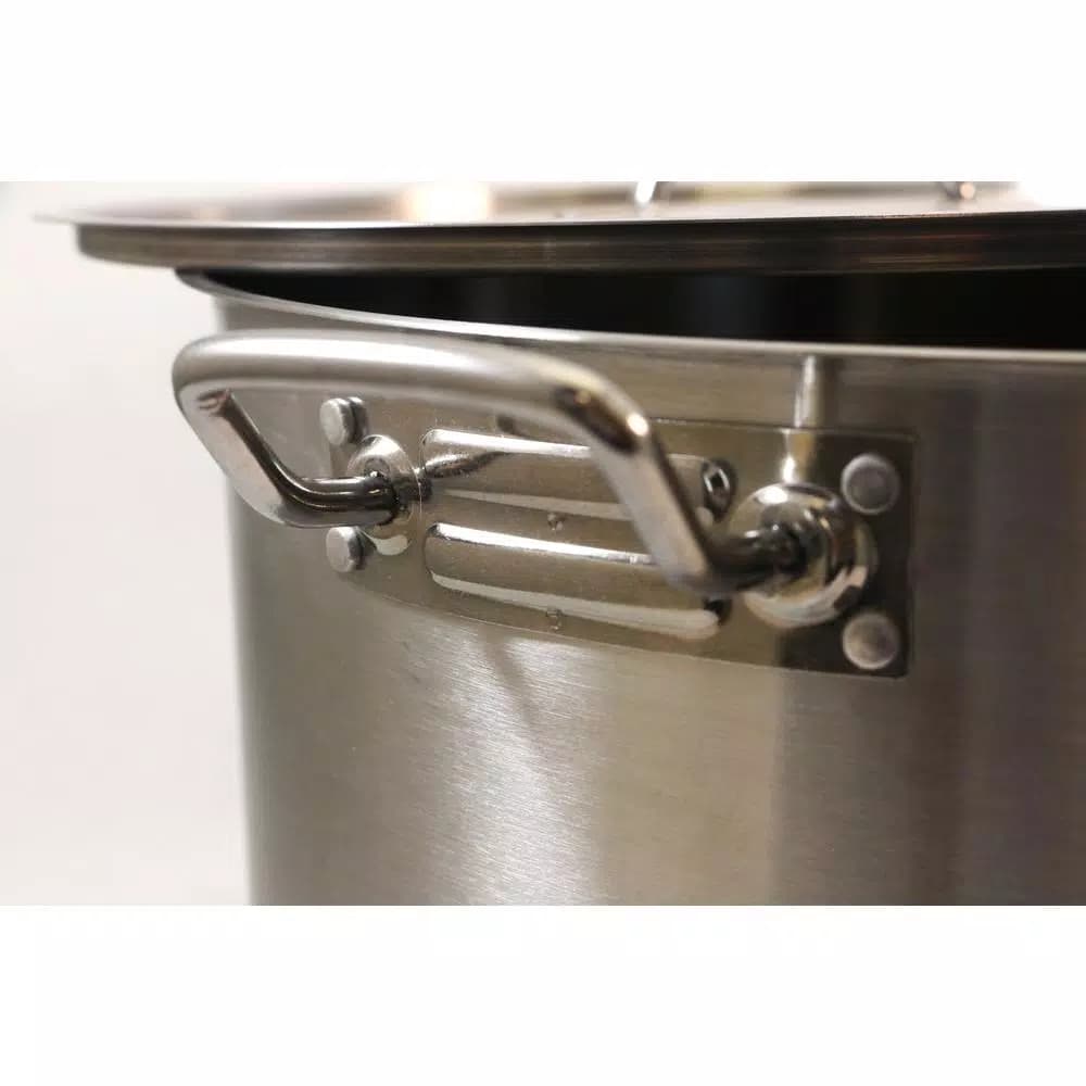 ExcelSteel Professional 35 qt. Stainless Steel Stock Pot with Lid, Induction Ready