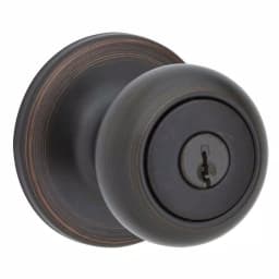 Kwikset Cove Keyed Entry Door Knob, Venetian Bronze thumbnail 1
