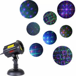LEDMALL 3-Color RGB Outdoor Laser Projector Lights with RF Remote and 8 Moving Patterns thumbnail 1