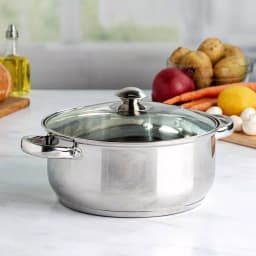 Ecolution Pure Intentions 5 Qt. Round Stainless Steel Dutch Oven with Glass Lid thumbnail 7
