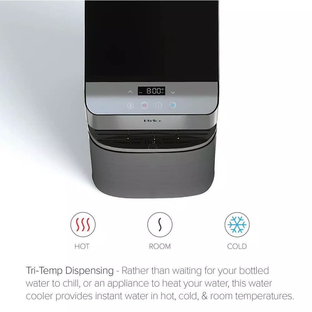 Brio Moderna Tri-Temp Bottleless Water Cooler with UV Self-Cleaning & Stainless Steel Finish