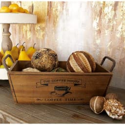 LITTON LANE Farmhouse Natural Brown Wood and Iron Decorative Wine Trays, Set of 2 thumbnail 1