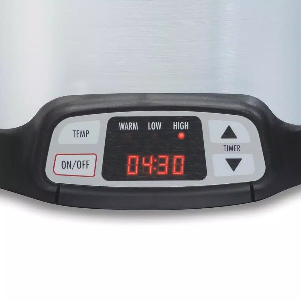 Hamilton Beach 8 Qt. Programmable Stainless Steel Slow Cooker with Timer and Temperature Settings