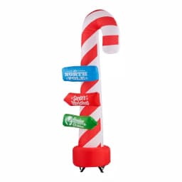 Airblown 8 ft. Inflatable Candy Cane with Directional Stacking Signs Holiday Decoration thumbnail 3
