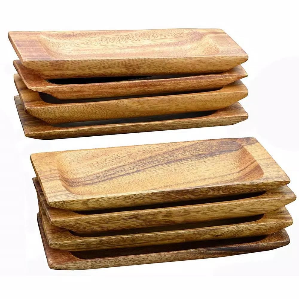 Acaciaware 8-Piece Acacia Hardwood Appetizer and Cheese Serving Tray Set