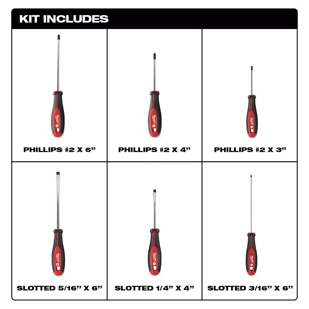 Milwaukee 6-Piece Screwdriver Set with 25 ft. Compact Auto-Lock Tape Measure