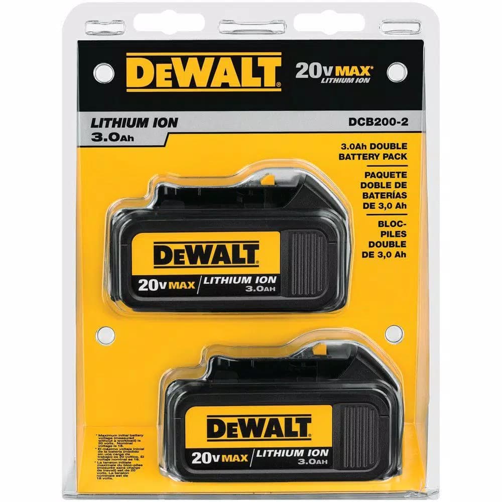 DEWALT 20V MAX 3.0 Ah Lithium-Ion Battery Pack, 2-Pack