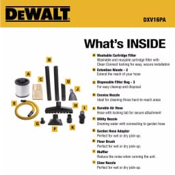 DEWALT 16 Gal. 6.5 HP Poly Wet/Dry Vacuum with 3 Bags and Cartridge Filter thumbnail 3
