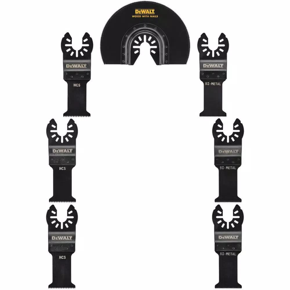 DEWALT 7-Piece Oscillating Blade Set, Bi-Metal Universal Fitment Cutting Blades