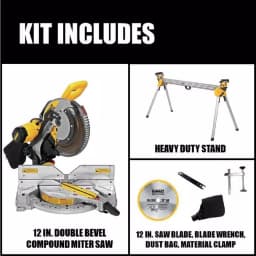DEWALT 12 in. 15 Amp Double Bevel Compound Miter Saw with Heavy-Duty Stand thumbnail 2