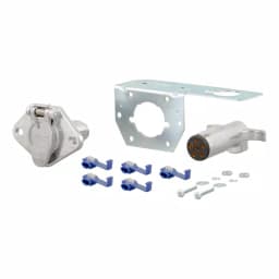 CURT 6-Way Round Trailer Connector Plug & Socket Kit with Hardware thumbnail 1