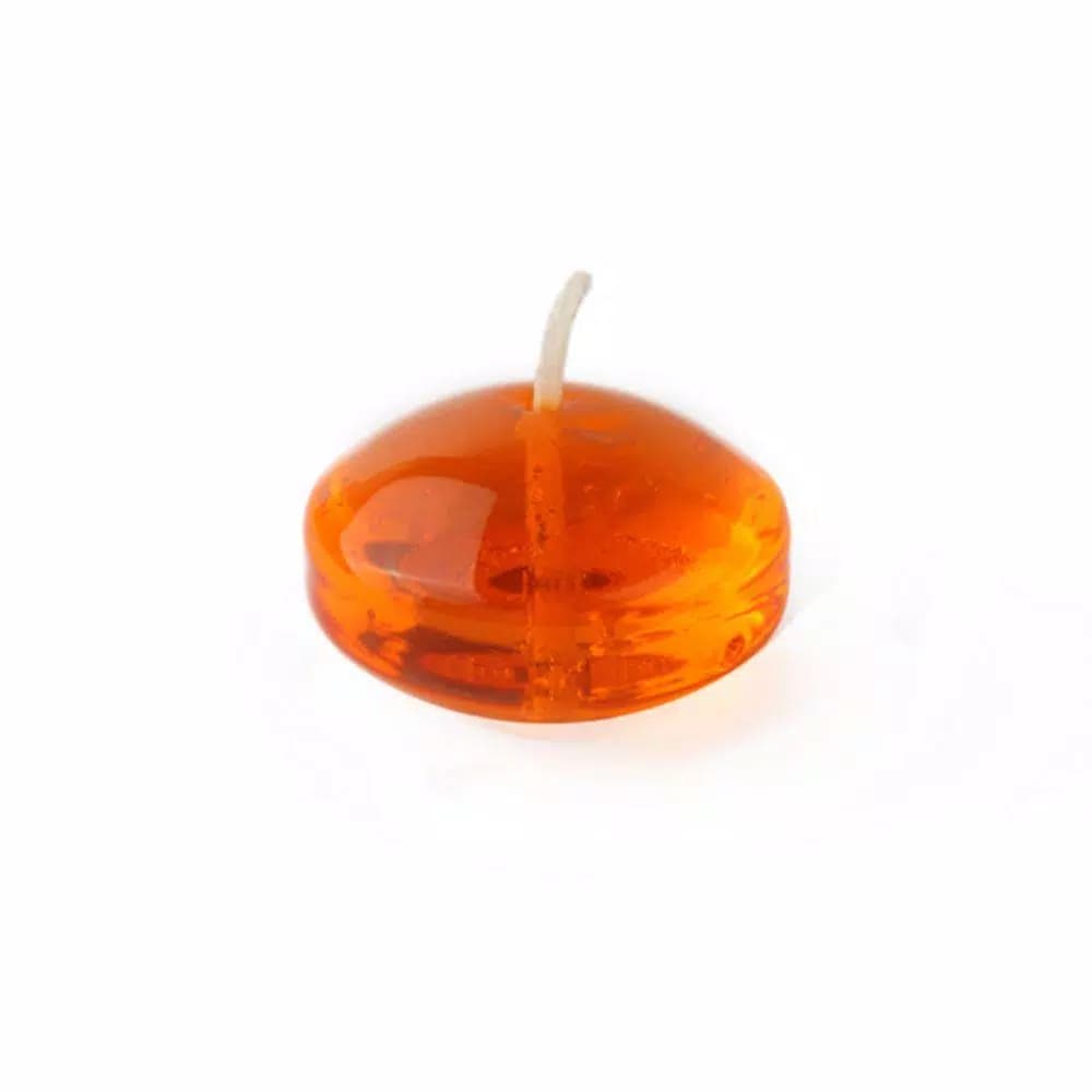 Zest Candle 1.75 in. Clear Orange Gel Floating Candles, Box of 12