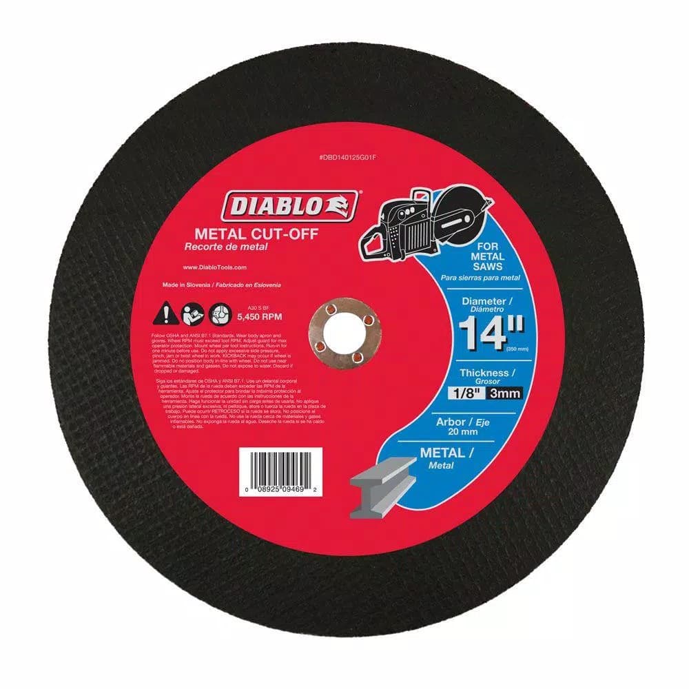 Diablo 14 in. x 1/8 in. x 20 mm Metal High Speed Cut-Off Disc