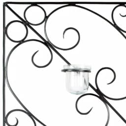Safavieh Black Wrought Iron Square Votive Wall Decor Candle Sconce with Glass Holders thumbnail 2