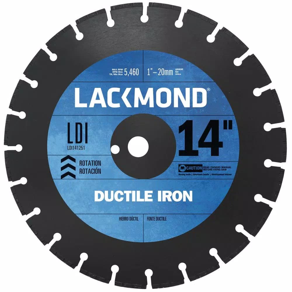 Lackmond 14 in. Segmented Diamond Blade for Ductile Iron Pipe Cutting