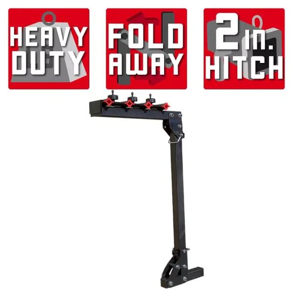 Detail K2 4-Bike Hitch Mounted Bike Rack, 300 lbs Capacity, 2 in. Receiver, Black