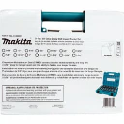 Makita 1/2 in. 6-Point Fractional Deep Impact Socket Set, 14-Piece thumbnail 7
