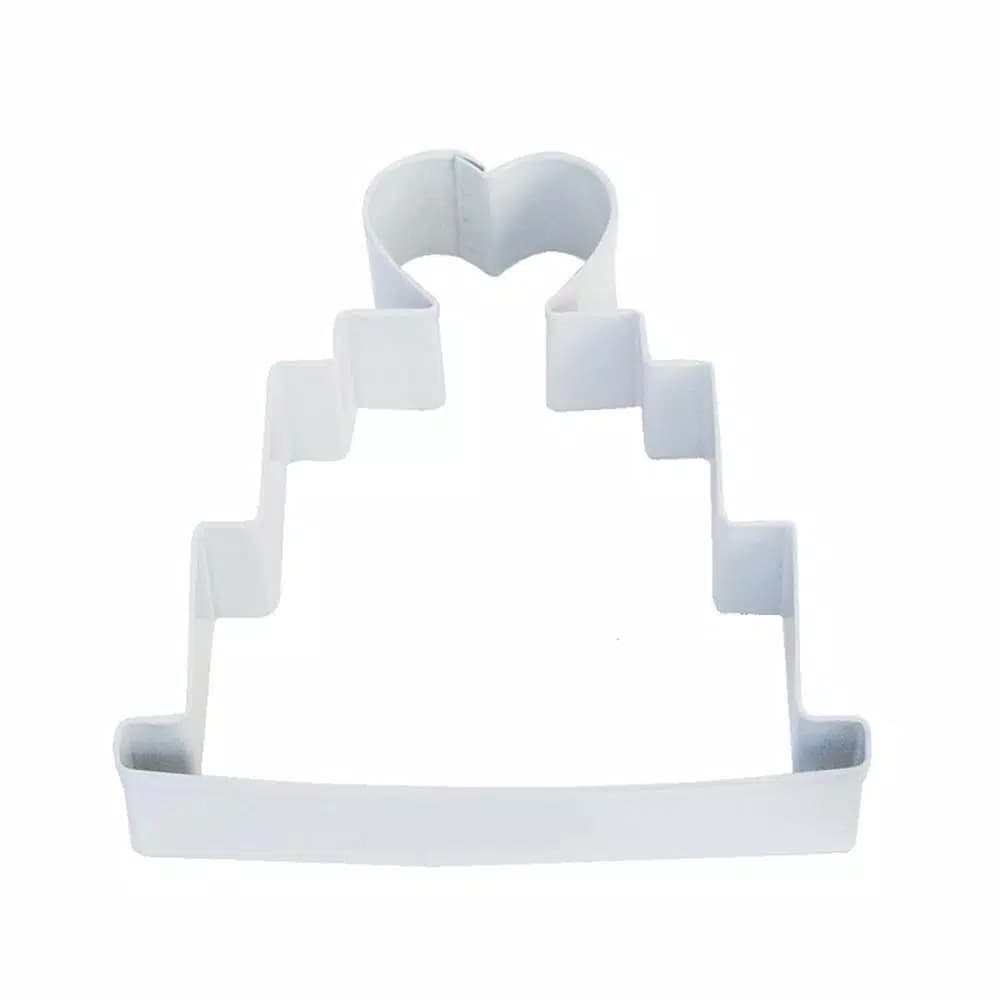 Cybrtrayd-R&M Wedding Cake 4 in. White Polyresin Cookie Cutter Set (Lot of 12)