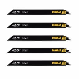 DEWALT 12 in. 2X Premium Metal Cutting Reciprocating Saw Blades, 14 TPI, 5-Pack thumbnail 1