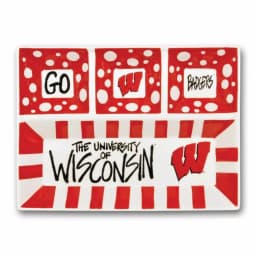 Magnolia Lane Wisconsin NCAA Officially Licensed 4-Section Ceramic Tailgating Serving Platter thumbnail 1