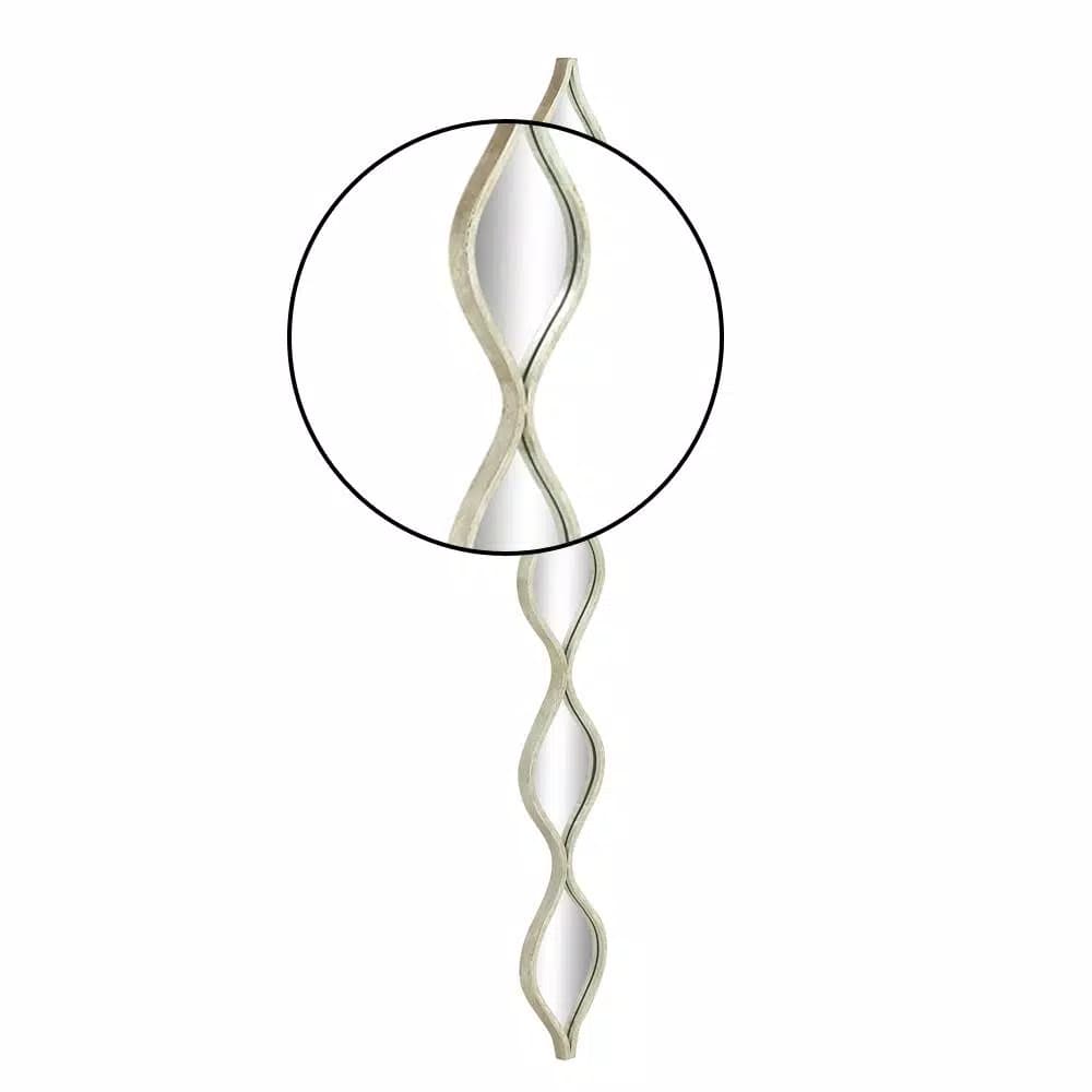 LITTON LANE Large Irregular Wavy Contemporary Metal Wall Mirror - Silver Polished Finish (59 in. H x 7 in. W)