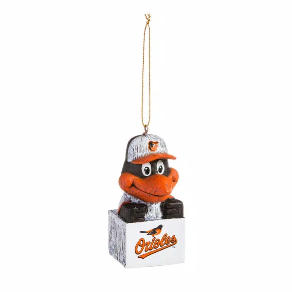 Team Sports America Baltimore Orioles MLB Mascot Tiki Totem Christmas Ornament