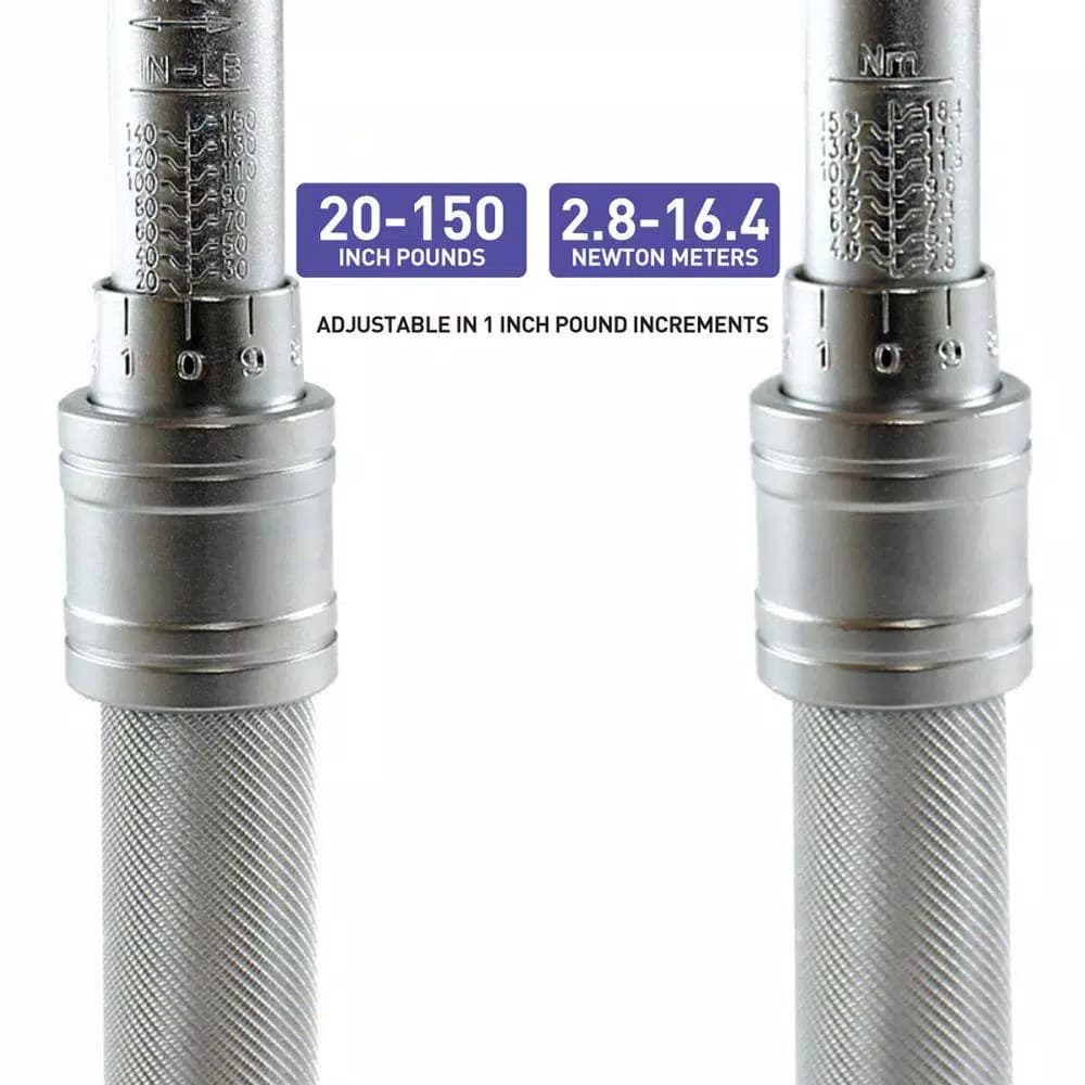 Capri Tools 1/4 in. Drive Industrial Torque Wrench, 30 to 150 in. lbs. / 4 to 16.4 Nm