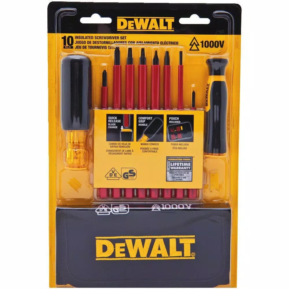 DEWALT 10-Piece 1,000-Volt VDE Certified Insulated Screwdriver Set