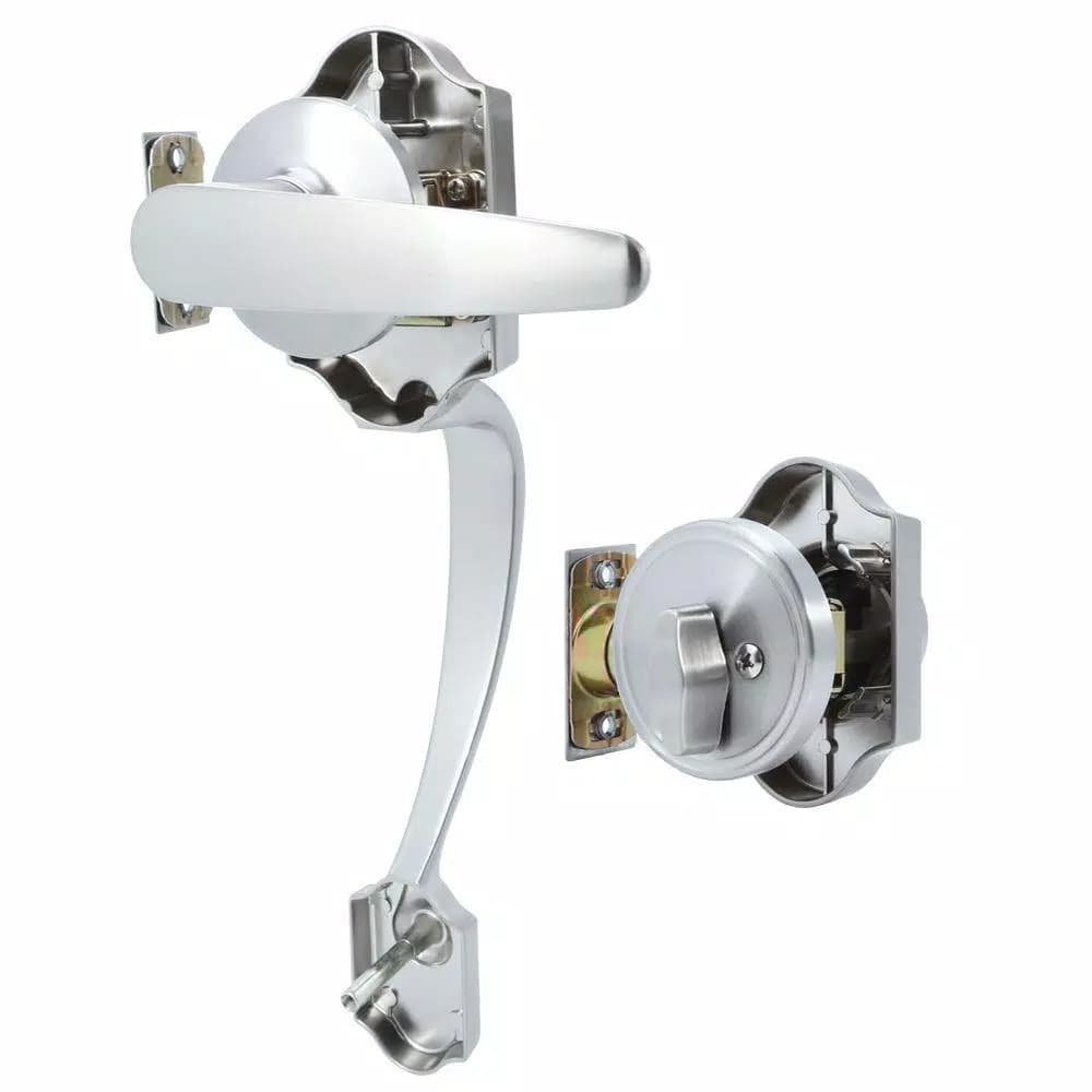 Toledo Fine Locks Single Cylinder Satin Nickel Keyed Entry Handleset