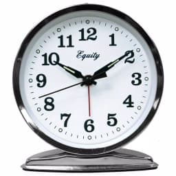 Equity by La Crosse 5.50 in. Round Chrome Wind-Up Bell Alarm Clock with Luminous Hands thumbnail 1