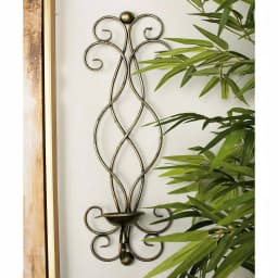 LITTON LANE 25 in. Black and Gold Iron Scrollwork Candle Sconce Set of 2 thumbnail 1