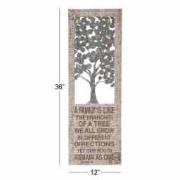LITTON LANE 12 x 36 in. Shabby Chic Family Branches Inspirational Quote Wall Decor, Rustic Abstract Tree Art thumbnail 7