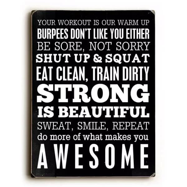 ArteHouse 9 in. x 12 in. Fitness Motivation Wood Wall Art Sign by Cheryl Overton