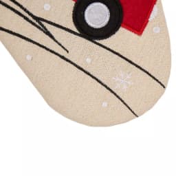 Glitzhome 21 in. Polyester Embroidered Linen Style Christmas Stocking Set, 2-Pack thumbnail 6