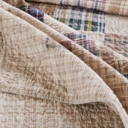 Unbranded Oxford Multi Quilted Cotton Throw, Reversible Plaid Patchwork Design thumbnail 2