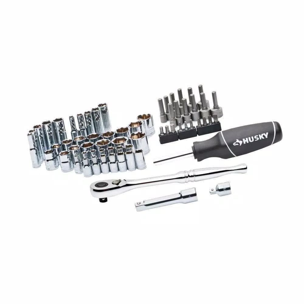Husky 90-Piece Mechanic Tool Set with 28-Piece 3/8 in. Drive Pass-Through Socket Wrench Set