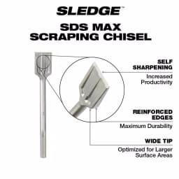 Milwaukee 2 in. x 12 in. SDS-Max SLEDGE Scraping Chisel thumbnail 3
