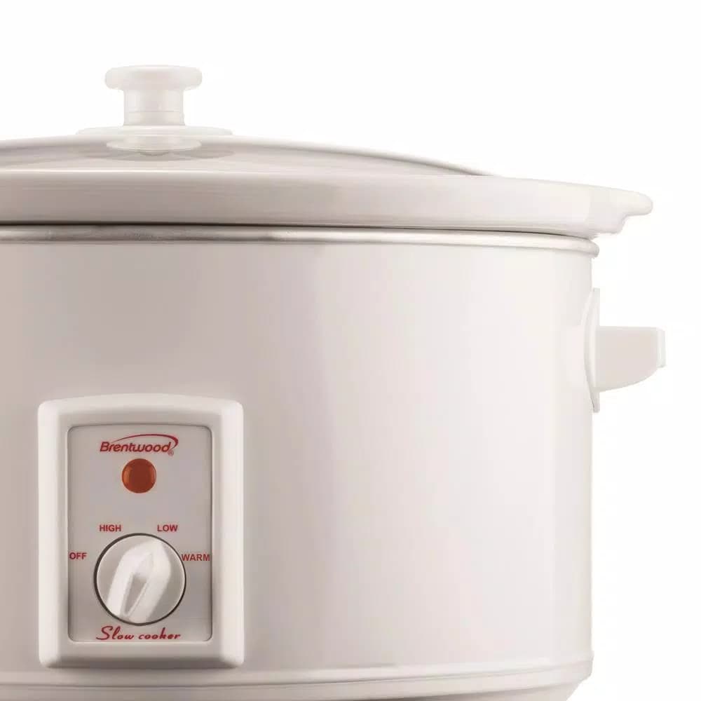 Brentwood Appliances Brentwood 8 Qt. White Slow Cooker with Removable Ceramic Pot and Glass Lid