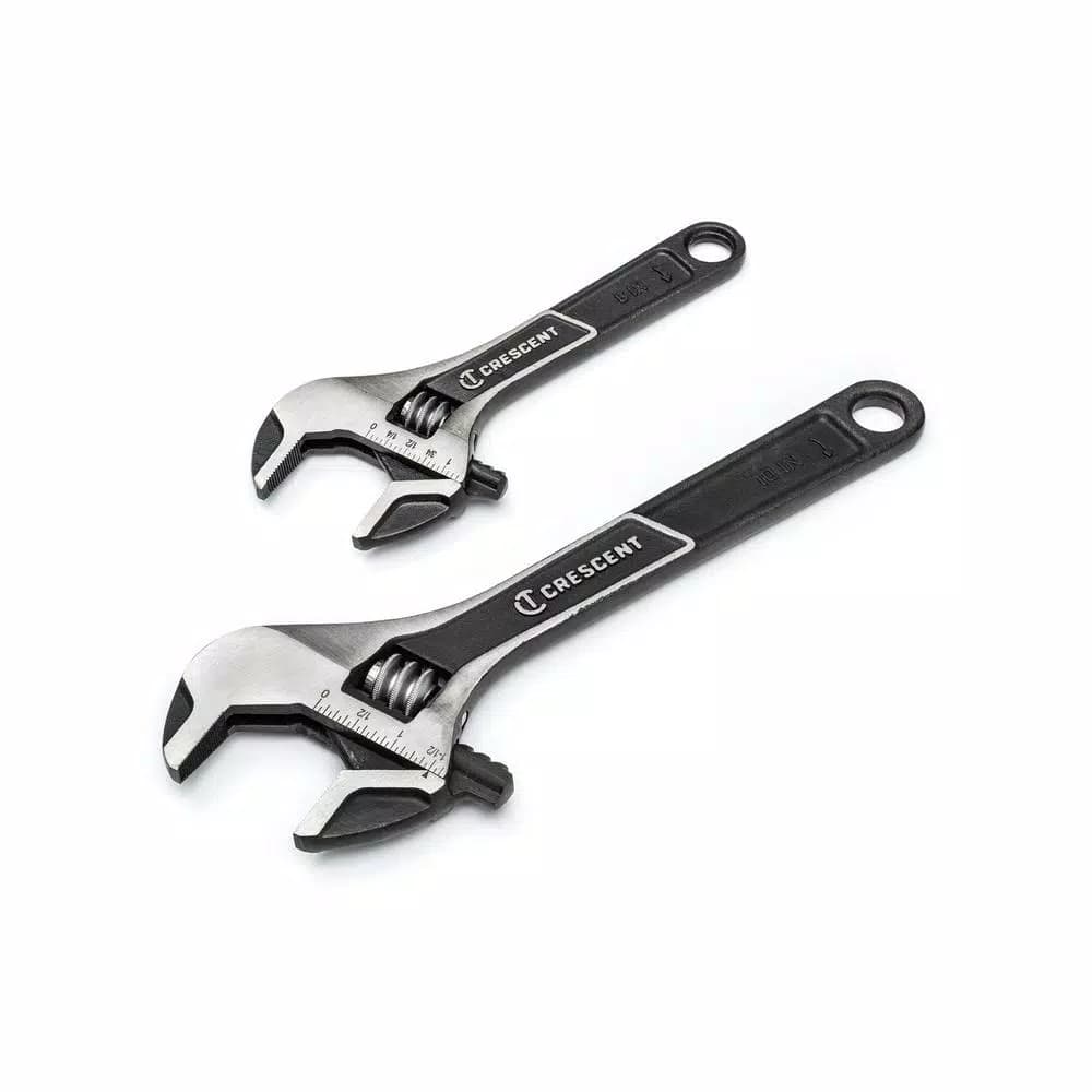 Crescent 2-Piece Adjustable Wrench Set, 6 in. and 10 in. Wide Jaw SAE Hand Tools