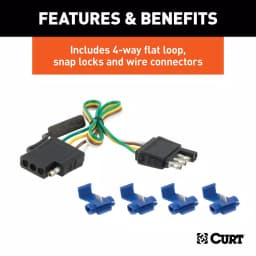 CURT 3-to-2-Wire Taillight Converter with 4-Way Flat Connector thumbnail 3