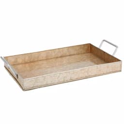 Mind Reader Copper Plated Galvanized Steel Rectangular Serving Tray with Handles, Brown thumbnail 3