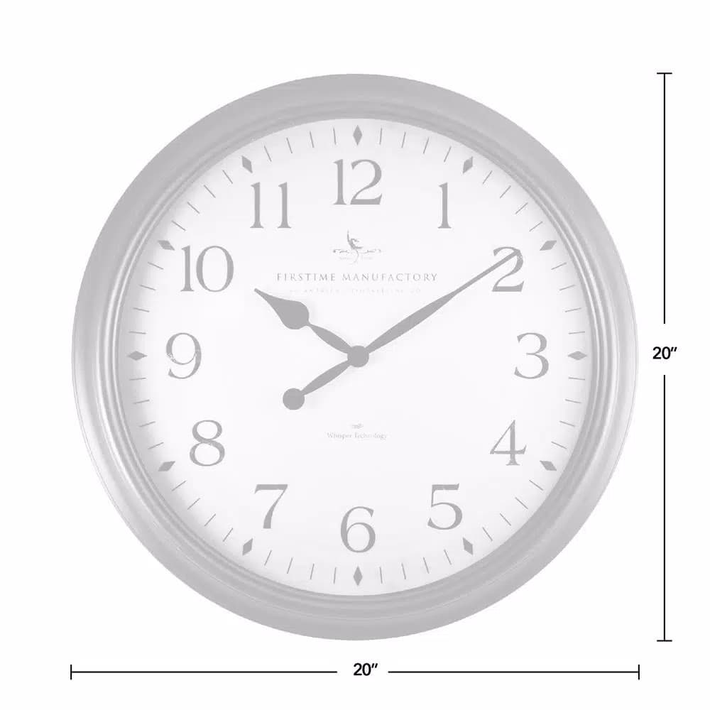 FirsTime 20 in. Avery Whisper Wall Clock - Oil Rubbed Bronze, Non-Ticking